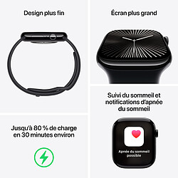 Avis Apple Watch Series 10 GPS + Cellular 42 mm Titane Or Bracelet Sport Lumière Stellaire M/L