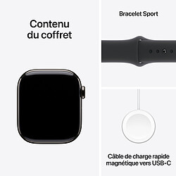 Apple Watch Series 10 GPS + Cellular 42 mm Titane Ardoise Bracelet Sport Noir M/L pas cher