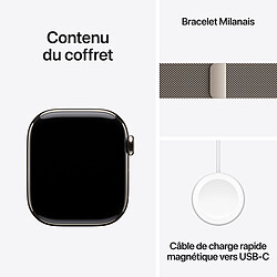 Apple Watch Series 10 GPS + Cellular 42 mm Titane Naturel Bracelet Milanais pas cher