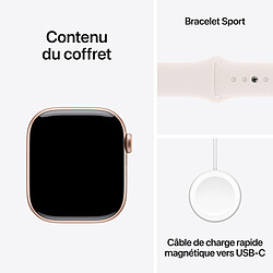 Apple Watch Series 10 GPS + Cellular 42 mm Aluminium Rose Or Bracelet Sport Rose Tendre M/L pas cher