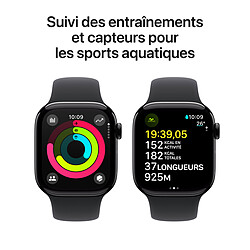 Acheter Apple Watch Series 10 GPS + Cellular 42 mm Aluminium Noir de Jais Bracelet Sport Noir S/M