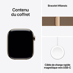 Apple Watch Series 10 GPS + Cellular 46 mm Titane Or Bracelet Milanais M/L pas cher