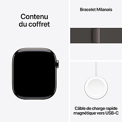 Apple Watch Series 10 GPS + Cellular 46 mm Titane Ardoise Bracelet Milanais M/L pas cher