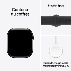 Apple Watch Series 10 GPS + Cellular 46 mm Titane Ardoise Bracelet Sport Noir M/L pas cher