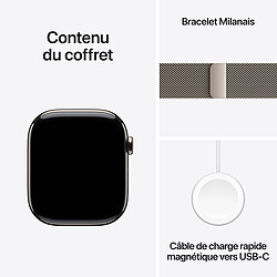 Apple Watch Series 10 GPS + Cellular 46 mm Titane Naturel Bracelet Milanais S/M pas cher