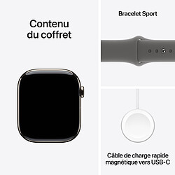 Apple Watch Series 10 GPS + Cellular 46 mm Titane Naturel Bracelet Sport Gris Minéral S/M pas cher