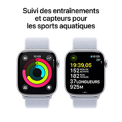 Acheter Apple Watch Series 10 GPS + Cellular 46 mm Aluminium Argent Bracelet Sport Textile Nuée Bleue