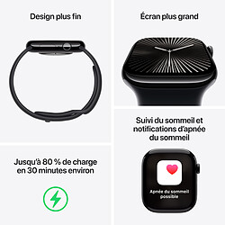 Avis Apple Watch Series 10 GPS 46 mm Aluminium Rose Or Bracelet Sport Rose Tendre M/L