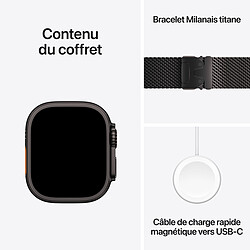 Apple Watch Ultra 2 GPS + Cellular  49 mm Titane Noir Bracelet Milanais Noir L pas cher