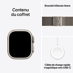 Apple Watch Ultra 2 GPS + Cellular  49 mm Titane Naturel Bracelet Milanais Naturel M pas cher