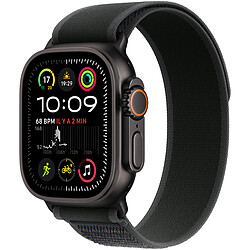 Apple Watch Ultra 2 GPS + Cellular  49 mm Titane Noir Bracelet Trail Noir M/L Montre connectée 4G LTE - Titane - Étanche IP6X - GPS - Cardiofréquencemètre/ECG/SpO2/Température - Écran OLED Retina Always On - Wi-Fi 4 / Bluetooth 5.3 - watchOS 11 - Bracelet trail M/L