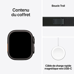 Apple Watch Ultra 2 GPS + Cellular  49 mm Titane Noir Bracelet Trail Noir M/L pas cher