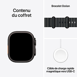 Apple Watch Ultra 2 GPS + Cellular  49 mm Titane Noir Bracelet Océan Noir  pas cher