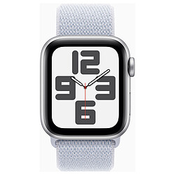 Apple Watch SE GPS (2024) 40 mm Aluminium Argent Bracelet Sport Textile Nuée Bleue