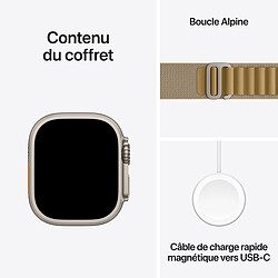 Apple Watch Ultra 2 GPS + Cellular  49 mm Titane Naturel Bracelet Alpine Sahara L pas cher