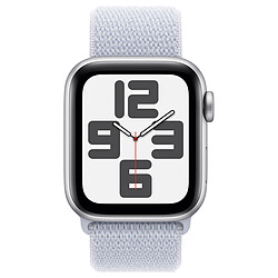 Apple Watch SE GPS + Cellular (2024) 40 mm Aluminium Argent Bracelet Sport Textile Nuée Bleue