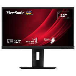 ViewSonic 21.5" LED - VG2240 Ecran PC Full HD 1080p - 1920 x 1080 pixels - 5 ms (gris à gris) - 16/9 - VA - 100 Hz - HDMI/DisplayPort/VGA - Haut-parleurs - Pivot - Noir