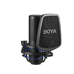 Boya BY-PM1000 Pro Microphone studio à condensateur - Directivité multiple - XLR - Filtre Anti-Pop - Suspension Anti-vibrations