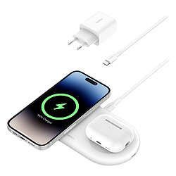 Belkin BoostCharge Magnetic Stand 2-in-1 Qi2 15W Blanc