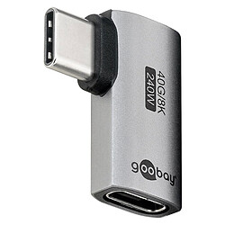 Goobay Adaptateur USB-C Mâle vers USB-C Femelle coudé à 90°