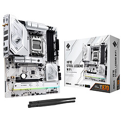 ASRock X870 Steel Legend WiFi Carte mère ATX Socket AM5 AMD X870 - 4x DDR5 - M.2 PCIe 5.0 - USB4 - PCI-Express 5.0 16x - LAN 2.5 GbE - WiFi7/Bluetooth 5.4