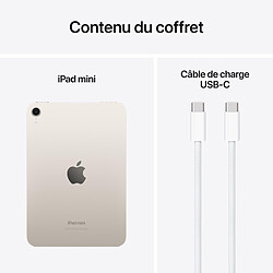 Apple iPad mini (2024) 128 Go Wi-Fi Lumière Stellaire pas cher