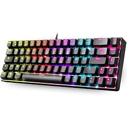 Spirit of Gamer Xpert-K150 (Noir) Clavier filaire pour gamer - format TKL - interrupteurs mécaniques bleus - rétroéclairage RGB - AZERTY, Français