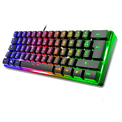 Spirit of Gamer Pro K2 (Noir) Clavier filaire pour gamer - format TKL - interrupteurs semi-mécaniques - rétroéclairage RGB - AZERTY, Français