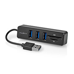 Nedis USB 2.0 Hub 3 Ports USB-A + Lecteur carte (micro)SD