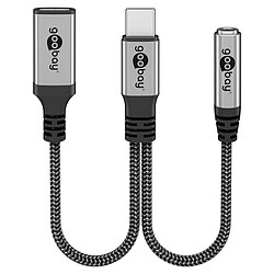 Goobay Câble USB-C vers USB-C + Jack 3.5 mm (M/F) - 1.5 m - Noir/Gris