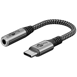 Goobay Câble USB-C vers Jack 3.5 mm (M/F) - 1.5 m - Noir/Gris