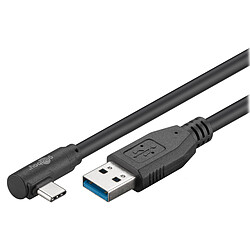 Goobay câble USB-C coudé à 90° vers USB-A 50 cm (noir)