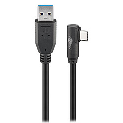 Goobay câble USB-C coudé à 90° vers USB-A 50 cm (noir)