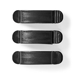 Nedis Lot de 3 Clips de câbles - 3 slots jusqu'à 7.5 mm - Noir