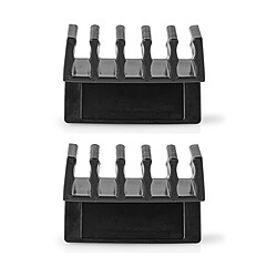 Nedis Lot de 2 Clips de câbles Click & Go - 5 slots jusqu'à 7.1 mm - Noir