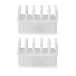 Nedis Lot de 2 Clips de câbles Click & Go - 5 slots jusqu'à 7.1 mm - Blanc