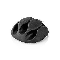Nedis Lot de 4 Mini clips de câbles - 3 slots jusqu'à 5.3 mm - Noir