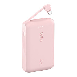 Belkin Batterie externe 10K 20W avec câble USB-C intégré (Rose)