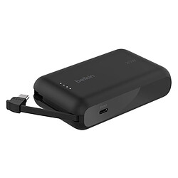 Belkin Batterie externe 10K 20W avec câble USB-C intégré (Noir)