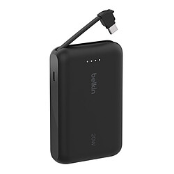 Belkin Batterie externe 10K 20W avec câble USB-C intégré (Noir)