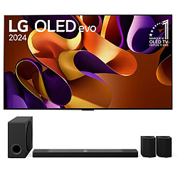 LG OLED83G4 + S95TR  Téléviseur OLED evo 4K UHD 83" (210 cm) - 120 Hz - Dolby Vision - Wi-Fi/Bluetooth/AirPlay 2 - G-Sync/FreeSync Premium - 4x HDMI 2.1 - Google Assistant/Alexa + Barre de son 9.1.5 810 W - Dolby Atmos/DTS:X (sans pieds)