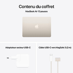 Apple MacBook Air M4 13 pouces (2025) Lumière stellaire 16Go/512 Go (MW103FN/A) pas cher