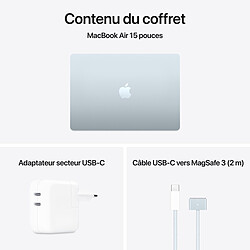 Apple MacBook Air M4 15 pouces (2025) Bleu ciel 16Go/512 Go (MC7C4FN/A) pas cher