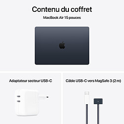 Apple MacBook Air M4 15 pouces (2025) Minuit 16Go/256 Go (MW1L3FN/A) pas cher