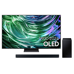 Samsung OLED TQ65S90D + HW-C450 Téléviseur OLED 4K 65" (163 cm) - 100 Hz/144 Hz - HDR10+ Gaming - Wi-Fi/Bluetooth/AirPlay 2 - HDMI 2.1/ALLM/FreeSync Premium - Son 2.1 40W - Dolby Atmos sans fil + Barre de son 2.1 - 300 Watts - DTS Virtual:X / Dolby Digital