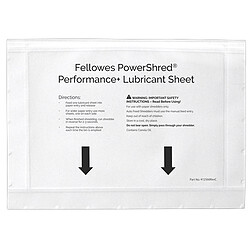 Fellowes Feuilles de lubrification pour destructeurs Performance+ (Pack de 10)