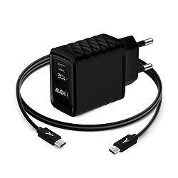 Akashi Chargeur Secteur 20W Quick Charge 3.0 Noir + Câble USB-C