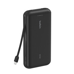 Belkin Batterie externe 20K 30W avec câble USB-C intégré (Noir)
