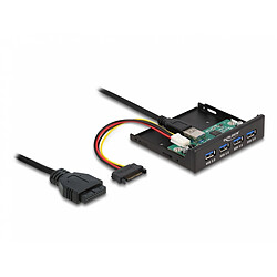 DeLock Hub USB 3.0 (4 ports) en façade dans baie 3.5''