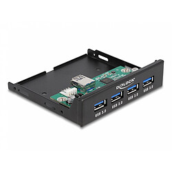DeLock Hub USB 3.0 (4 ports) en façade dans baie 3.5''